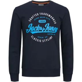 12245502 JJMIKK SWEAT CREW NECK PLS NAVY BLAZER