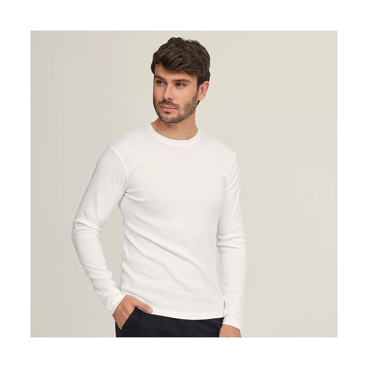 7450 NATURAL COTTON LONG SLEEVE T-SHIRT