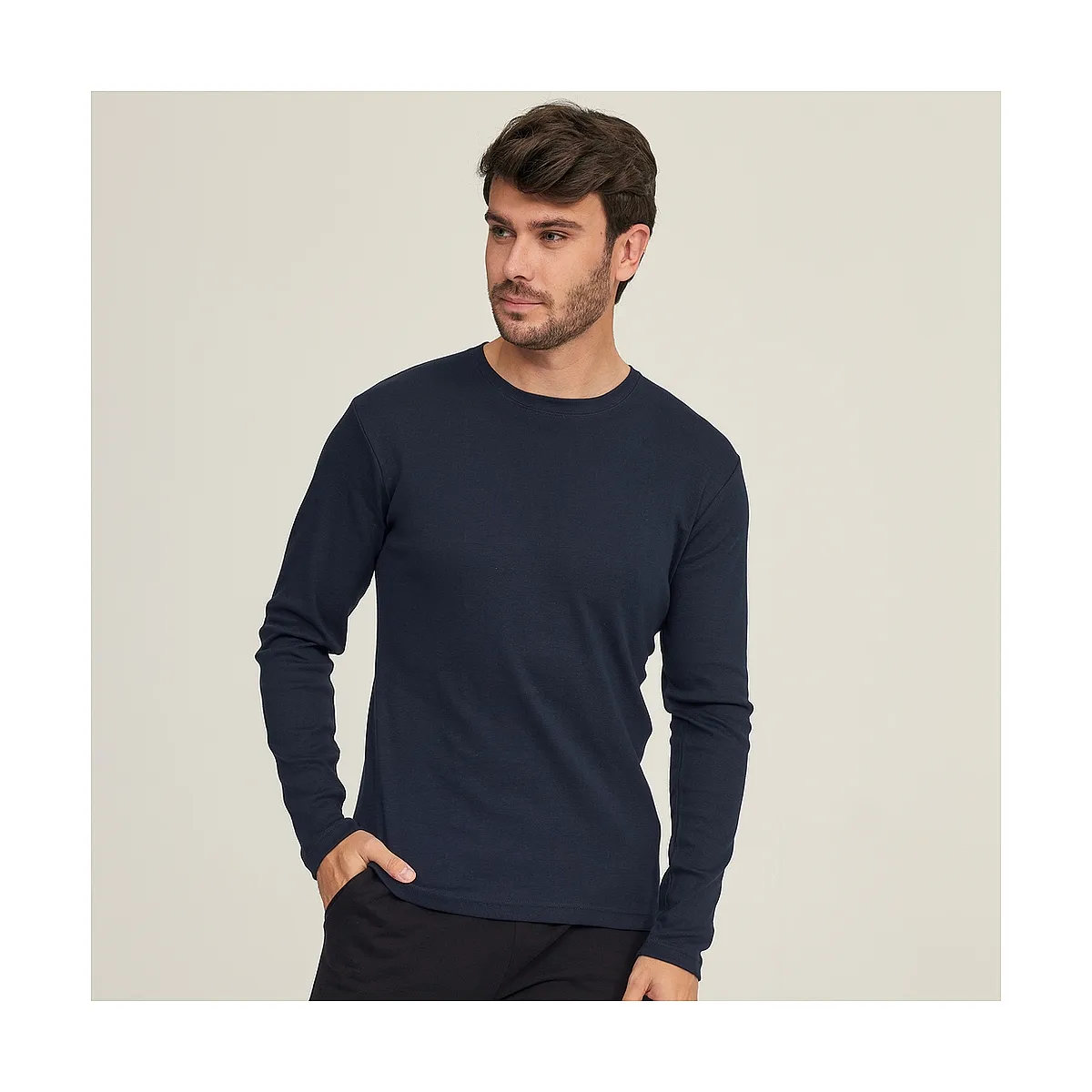 7450 NATURAL COTTON LONG SLEEVE T-SHIRT