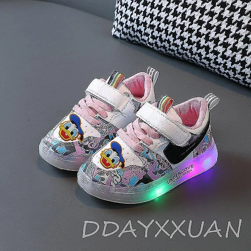 Animation Minnie Mickey Kids Glowing Sneakers Kids Shoes Boys Girls Luminous Lighted Sneakers Cartoon Boys Led Children Shoes