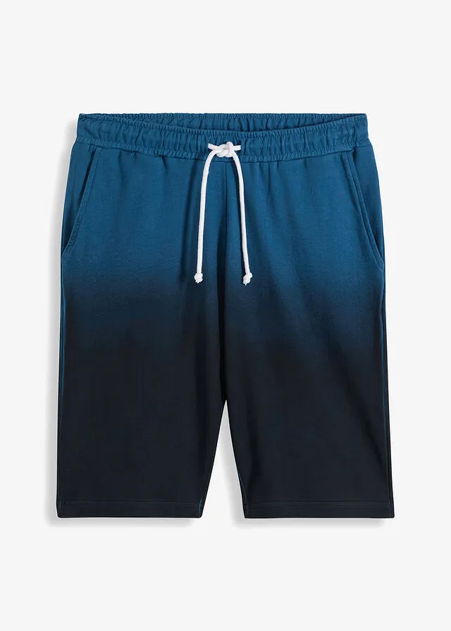 Bermudas de chándal con degradado de color Petróleo azul/negro estampado