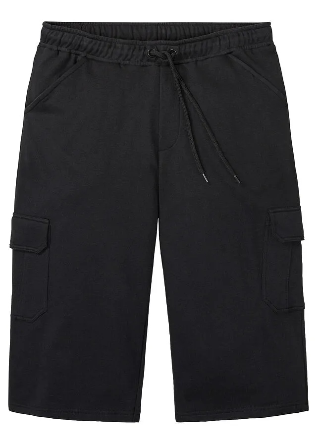 Bermudas de chándal largas, con bolsillos cargo, regular fit Negro