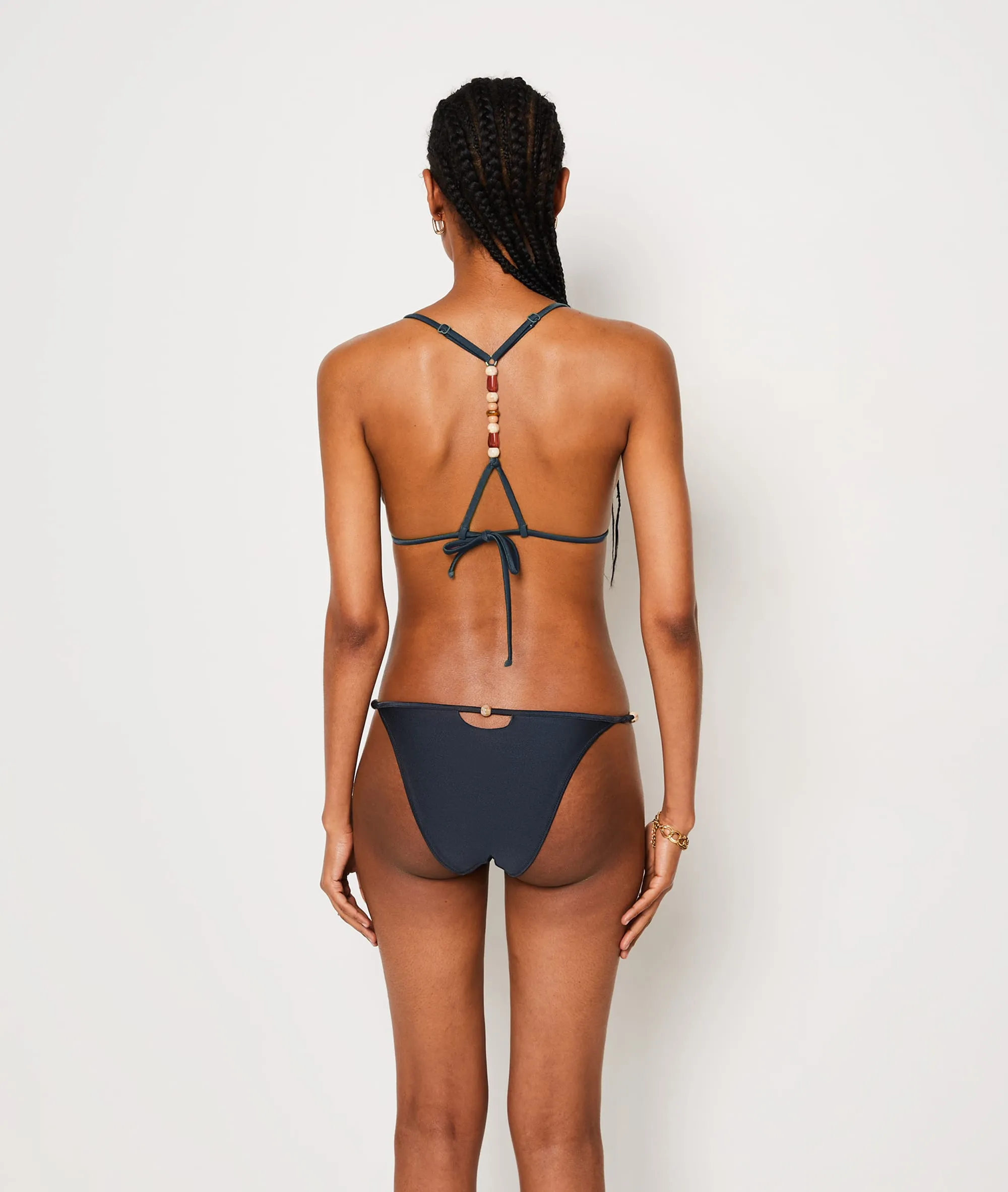 Braguita bikini satinada, tiras laterales SATURNA ANTHRACITE - ETAM