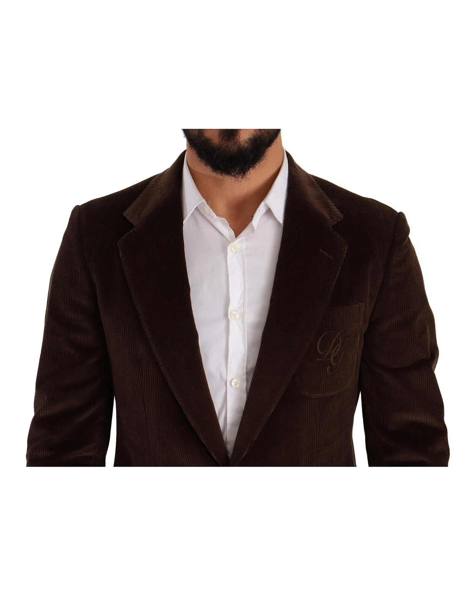 Dolce & Gabbana Slim Fit Corduroy Blazer with DG Logo