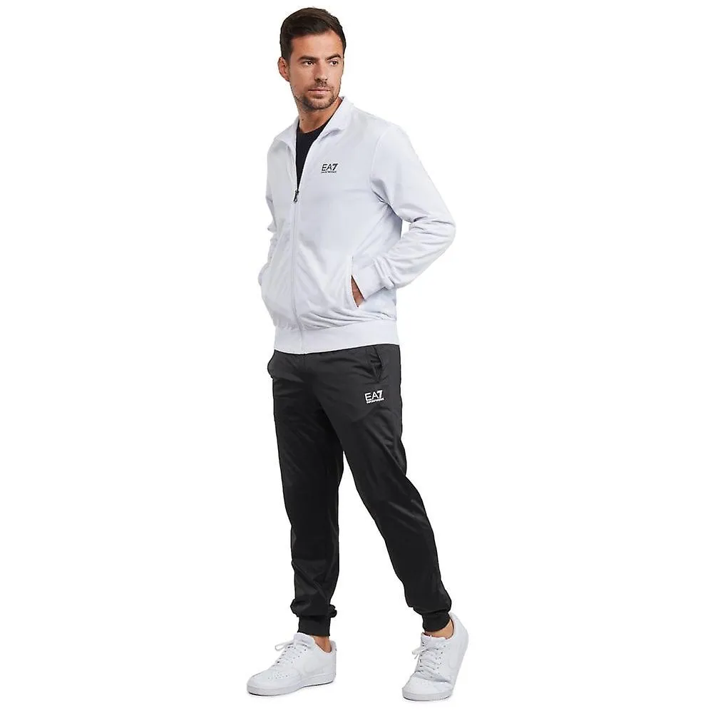 EA7 Emporio Armani Ea7 para hombre | Emporio Armani 8npv71 Pj08z Core Track Top Jogger Conjunto de chándal - Blanco/negro