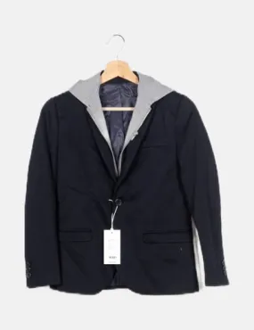 Jack & Jones Blazer azul marino con gorro gris