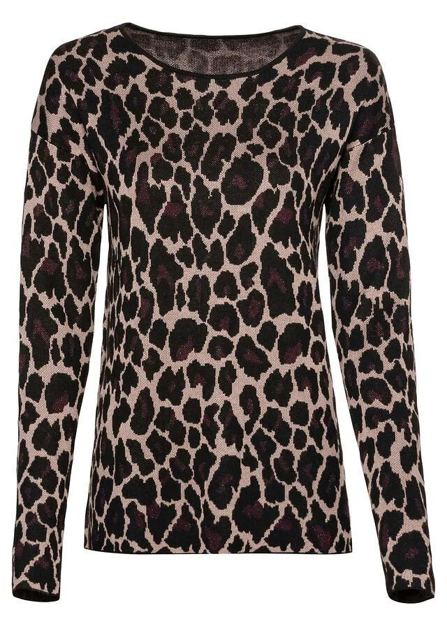 Jersey Estampado de leopardo en negro