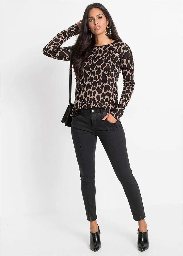 Jersey Estampado de leopardo en negro