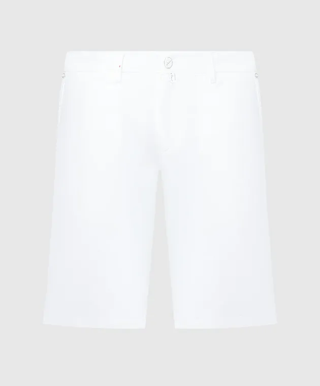 Kiton White shorts with silk