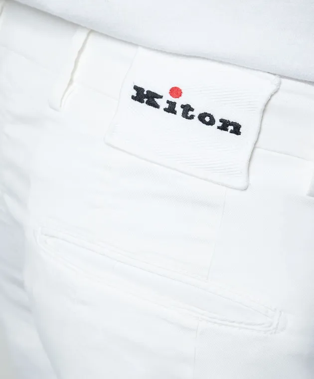 Kiton White shorts with silk