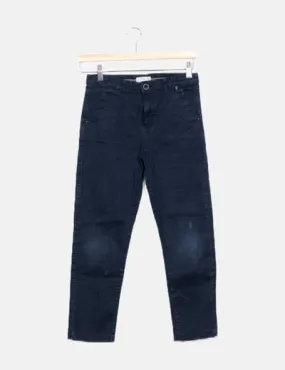 Lefties Pantalón chino azul marino