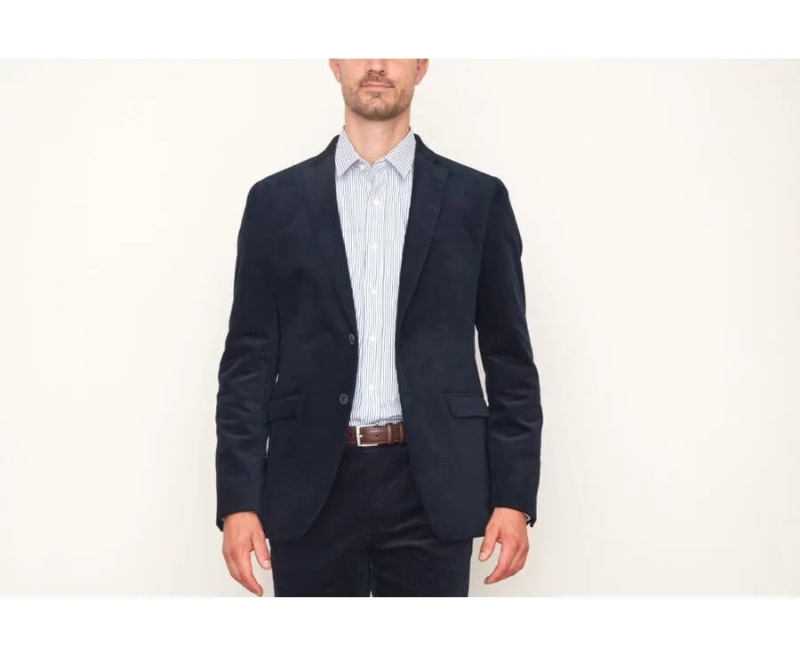 Men's Navy Suit Blazer - LÉONTILDE