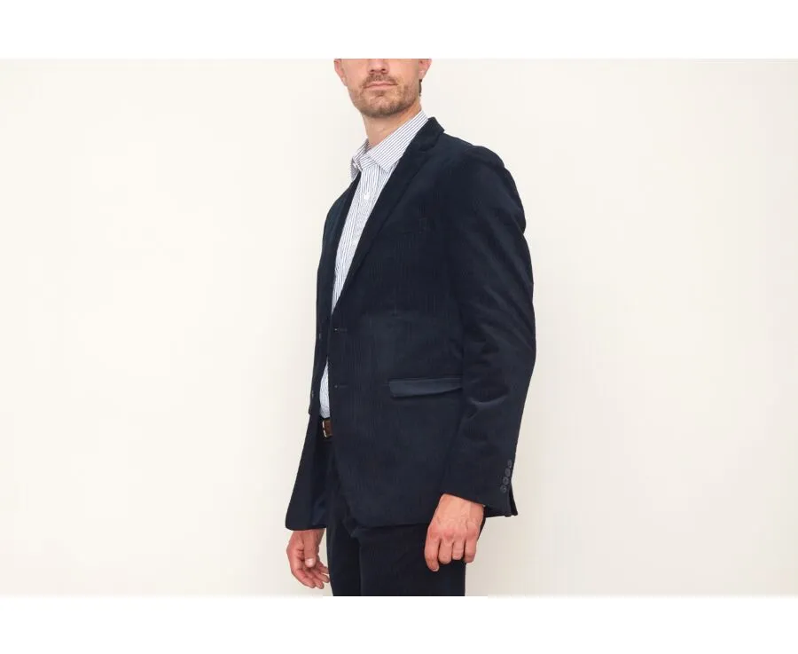 Men's Navy Suit Blazer - LÉONTILDE