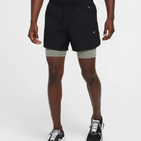 Nike Hombre Shorts Dri-FIT Water-Repellent Run Division 5in 2in1 Shorts Negro 