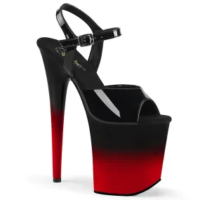 Sandalias de mujer Pleaser flamingo-809br-h blk pat/blk-red