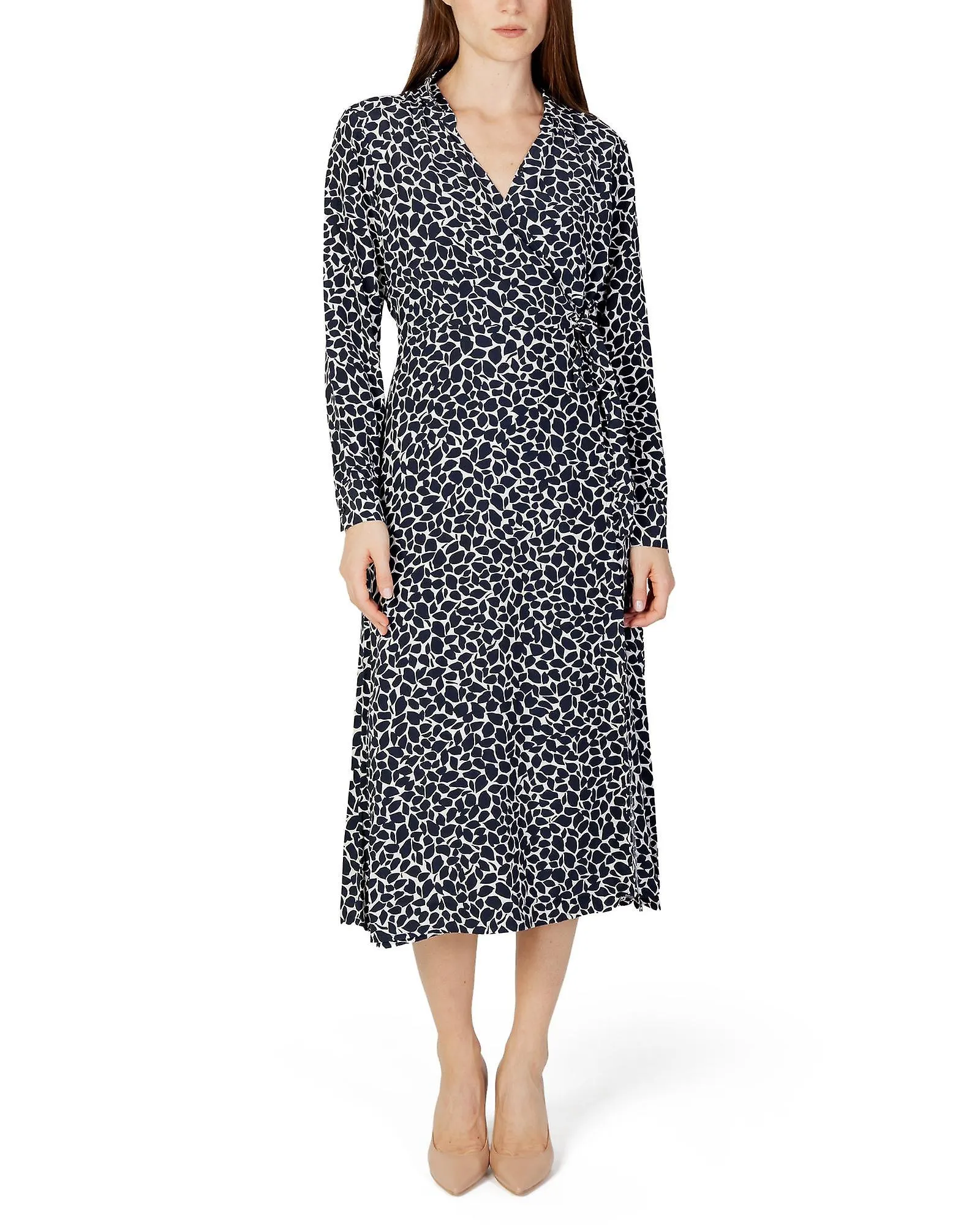 Street One Print V-Neck Long Sleeve Dress