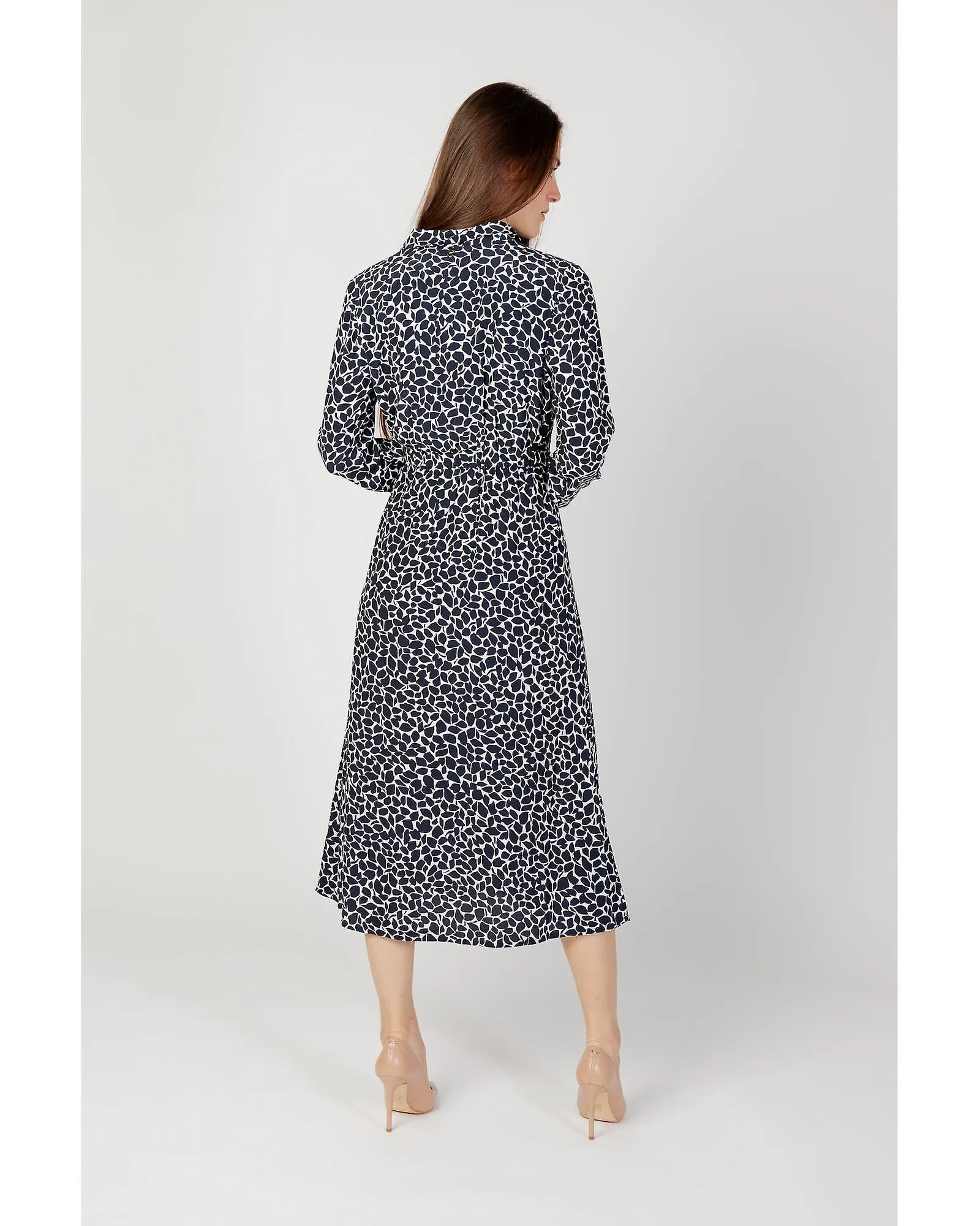 Street One Print V-Neck Long Sleeve Dress