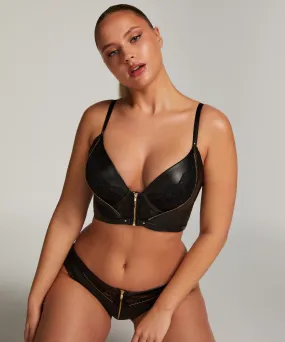 Sujetador de aros push-up preformado longline Talia - Negro