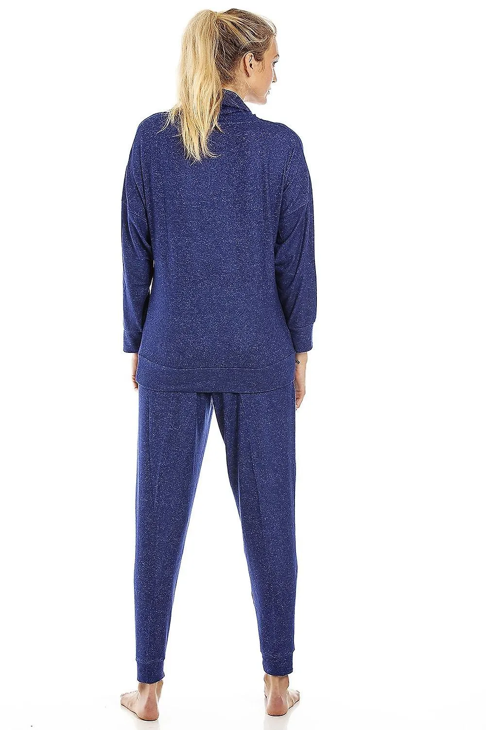 Women's Camille Womens Navy Long Sleeve Cowl Neck Pyjama Set